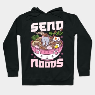 Send Noods - Japanese Neko Ramen Cat T-Shirt Hoodie